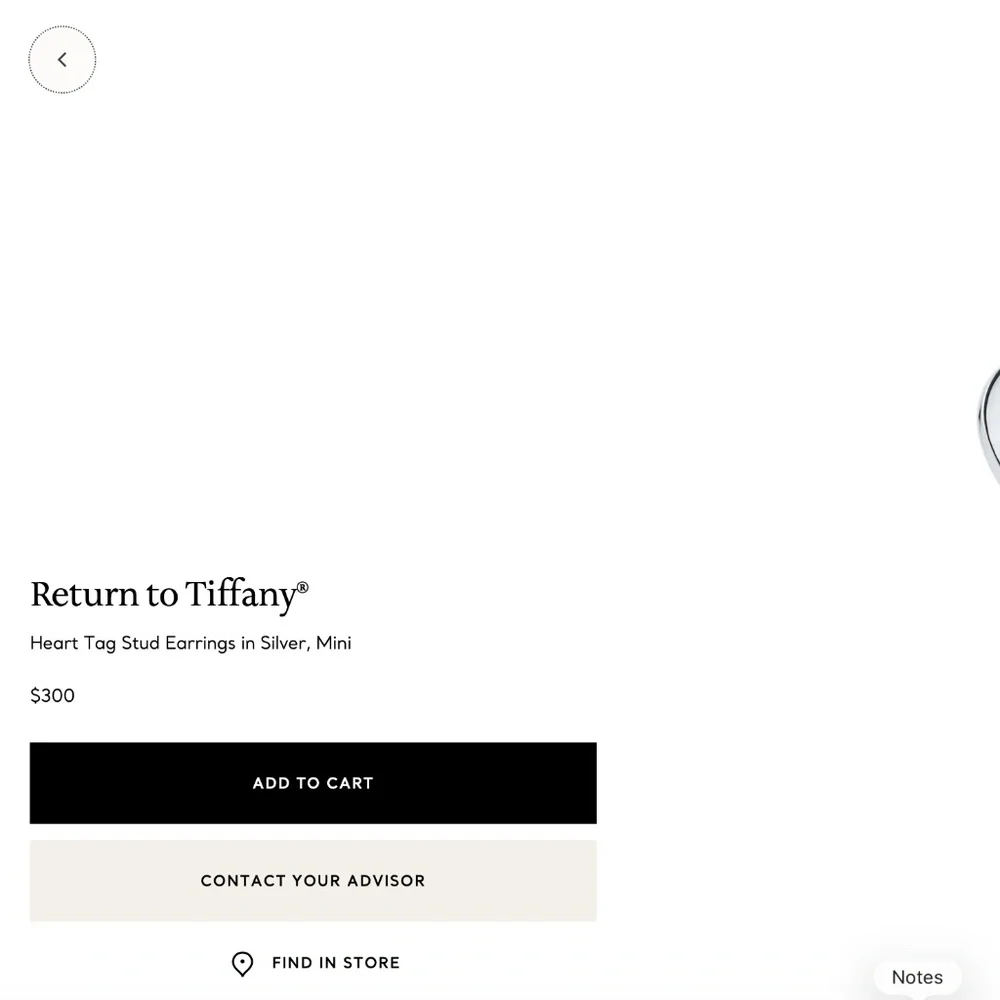 SINGLE Return to Tiffany Heart tag sterling silver stud earring - Picture 2 of 2